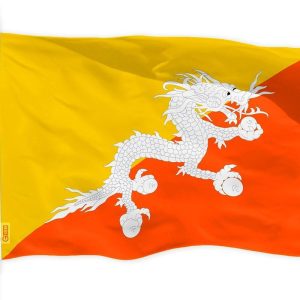 G128 Bhutan Bhutanese Flag | 3x5 Ft | Printed 150D Polyester - Indoor/Outdoor, Vibrant Colors, Brass Grommets, Quality Polyester, Much Thicker More Durable Than 100D 75D Polyester