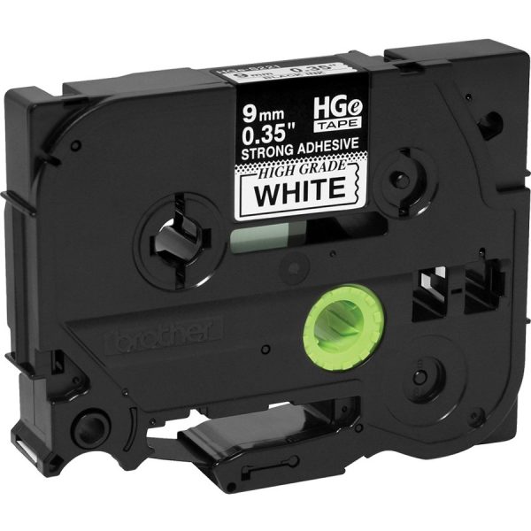 Brother HGES2215PK Black on White Extra-Strength Adhesive Label Tape - Image 2