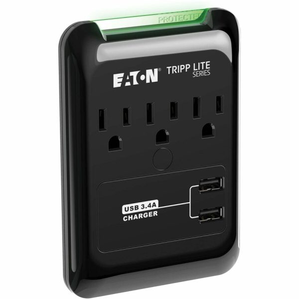 Eaton Tripp Lite Series Protect It! 3-Outlet Surge Protector, Direct Plug-In, 540 Joules, 3.4 A USB Charger, Diagnostic LED - Image 5