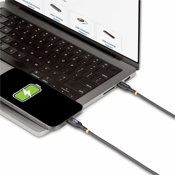 StarTech.com 3ft USB-C Charging Cable, USB-IF Certified USB C Cable, 240W PD EPR, USB 2.0 Type-C Laptop Charger Cord, TPE Jacket, M/M - Image 7