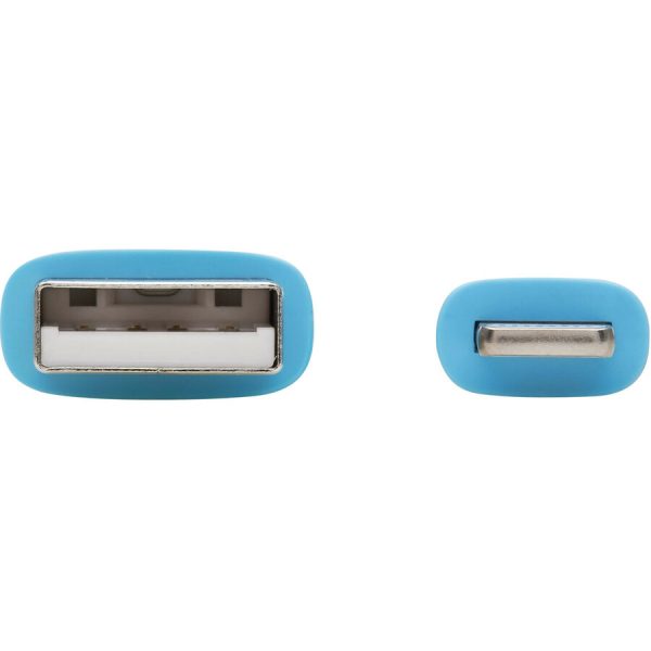 Eaton Tripp Lite Series Safe-IT USB-A to Lightning Sync/Charge Antibacterial Cable (M/M), Ultra Flexible, MFi Certified, Light Blue, 3 ft. (0.91 m) - Image 3