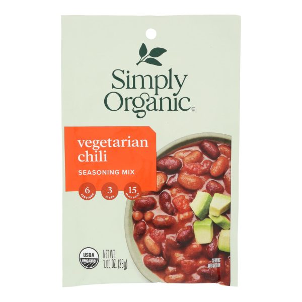 Simply Organic Seasoning Mix - Vegetarian Chili - Case of 12 - 1 oz. - Image 3