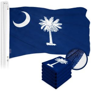G128 5 Pack: South Carolina SC State Flag | 4x6 Ft | ToughWeave Series Embroidered 300D Polyester | Embroidered Design, Indoor/Outdoor, Brass Grommets