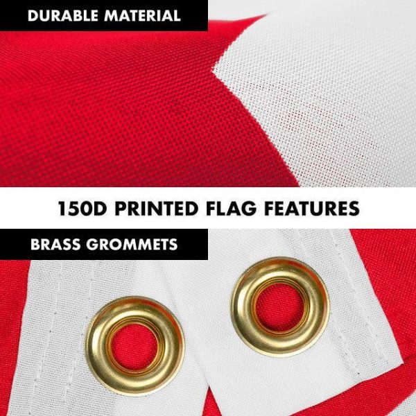 G128 Combo Pack: 6 Feet Tangle Free Spinning Flagpole (Silver) Tunisia Tunisian Flag 3x5 ft Printed 150D Brass Grommets (Flag Included) Aluminum Flag Pole - Image 4