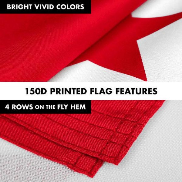 G128 Combo Pack: 6 Feet Tangle Free Spinning Flagpole (Silver) Tunisia Tunisian Flag 3x5 ft Printed 150D Brass Grommets (Flag Included) Aluminum Flag Pole - Image 5