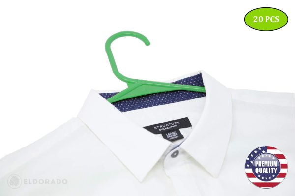 Hangers for Adult Size Clothing Plastic Ideal for Everyday Standard Use Clothes Shirts Blouses TShirts Dresses Jackets Suits. Color  Green Pack  20 PCS. - Image 5