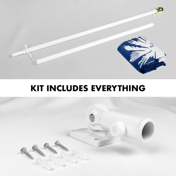 G128 Combo Pack: 5 Ft Tangle Free Aluminum Spinning Flagpole (White) & South Carolina SC State Flag 2.5x4 Ft, ToughWeave Series Embroidered 300D Polyester | Pole with Flag Included - Image 2