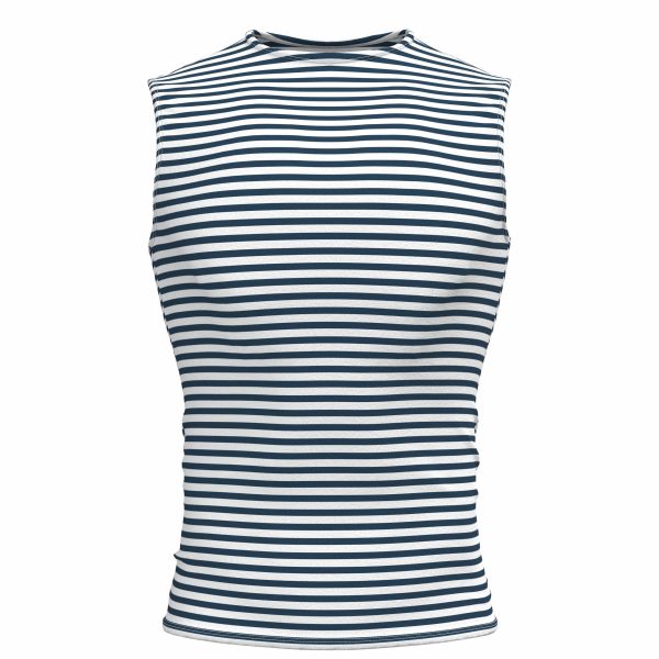 Genuine Striped Tank Top Sleeveless Shirt Dark Blue Cotton Original Telnyashka Тельняшка L - Image 2
