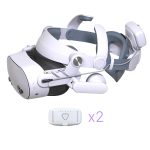 Head Strap with Two Batteries 5000 mAh and Headphones Compatible with Oculus Quest 3 3S