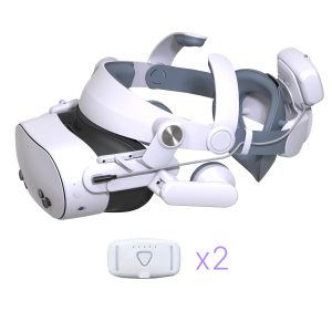 Head Strap with Two Batteries 5000 mAh and Headphones Compatible with Oculus Quest 3 3S