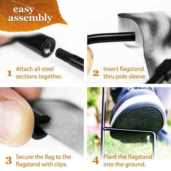 G128 Combo Pack: Garden Flag Stand Black 36 in x 16 in & Garden Flag Fall Decoration Gather Happy Moments Flower Truck 12"x18" Double-Sided Blockout Fabric - Image 8