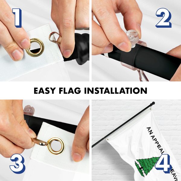 G128 Combo Pack: 6 Ft Tangle Free Aluminum Spinning Flagpole (Black) & An Appeal to Heaven Flag 3x5 Ft, ToughWeave Series Embroidered 300D Polyester | Pole with Flag Included - Image 7
