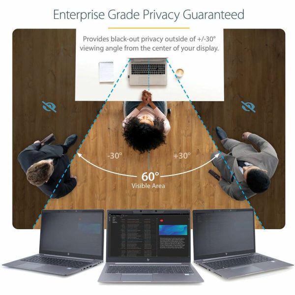 StarTech.com Laptop Privacy Screen for 15.6" Notebook - Removable Magnetic Laptop Security Filter - Blue Light Reducing - Matte/Glossy - Image 2