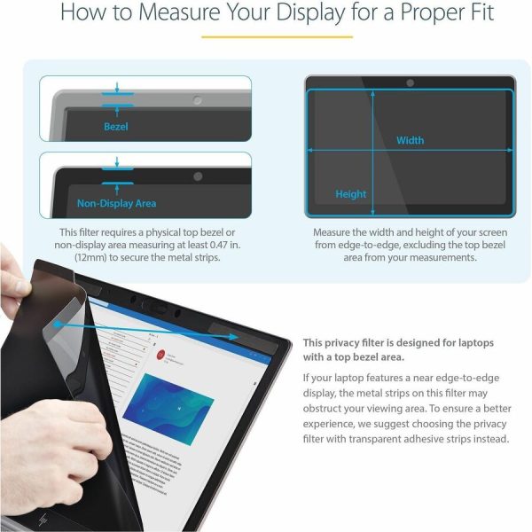 StarTech.com Laptop Privacy Screen for 15.6" Notebook - Removable Magnetic Laptop Security Filter - Blue Light Reducing - Matte/Glossy - Image 5