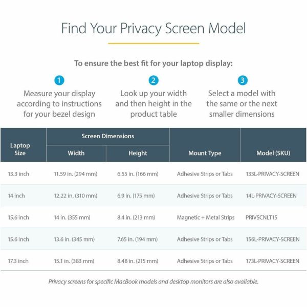 StarTech.com Laptop Privacy Screen for 15.6" Notebook - Removable Magnetic Laptop Security Filter - Blue Light Reducing - Matte/Glossy - Image 6