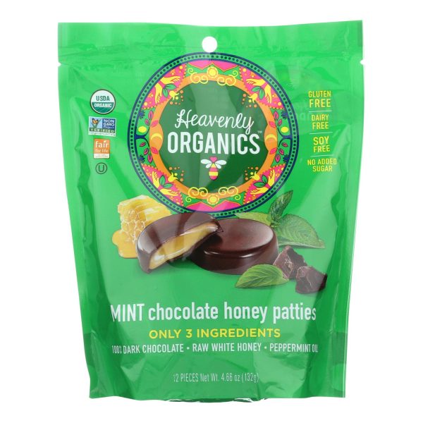 Heavenly Organics Organic Honey Patties - Mint Chocolate - Case of 6 - 4.66 oz. - Image 2