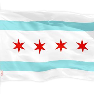 G128 Chicago City Flag | 3x5 feet | Printed 150D Quality Polyester