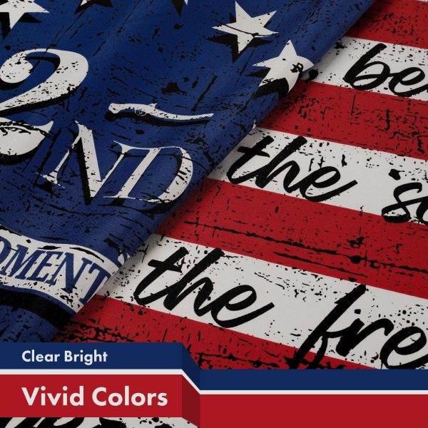 G128 3 Pack: 2nd Amendment American Flag | 3x5 Ft | LiteWeave Pro Series Printed 150D Poly | Historical Flag, Indoor/Outdoor, Vibrant Colors, Brass Grommets, Thicker and More Durable Than 100D 75D - Image 3