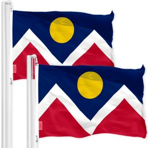Denver City Flag 3x5 Ft 2-Pack 150D Printed Polyester By G128