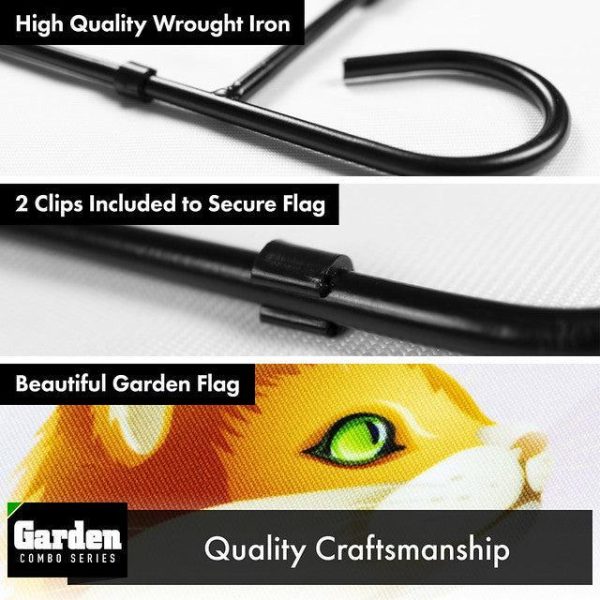 G128 Combo Pack: Garden Flag Stand Black 36x16 Inch & Garden Flag Cats in Love 12x18 Inch - Image 3