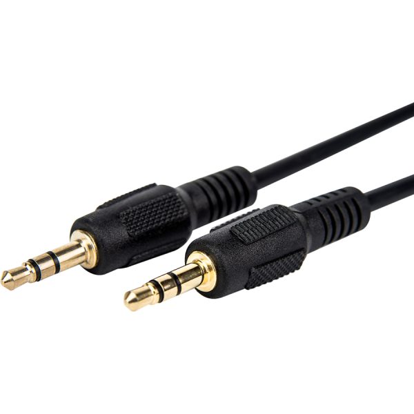 Rocstor Premium Slim 3.5mm Stereo Audio Cable 10 ft - M/M - Mini-phone Male Stereo Audio - Mini-phone Male Stereo Audio Male to Male- 2m - Black - For Smartphone, Mobile Phones, iPhone (with Headphone Jack), iPod AND MP3 PLAYER - Image 2