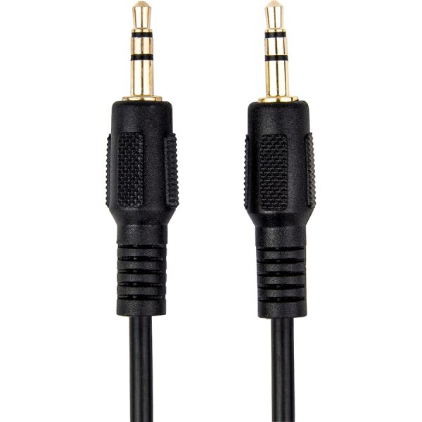 Rocstor Premium Slim 3.5mm Stereo Audio Cable 10 ft - M/M - Mini-phone Male Stereo Audio - Mini-phone Male Stereo Audio Male to Male- 2m - Black - For Smartphone, Mobile Phones, iPhone (with Headphone Jack), iPod AND MP3 PLAYER - Image 3