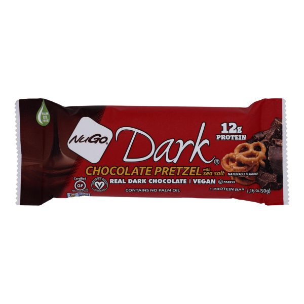 NuGo Nutrition Bar - Dark - Chocolate Pretzel - 1.76 oz - Case of 12 - Image 3