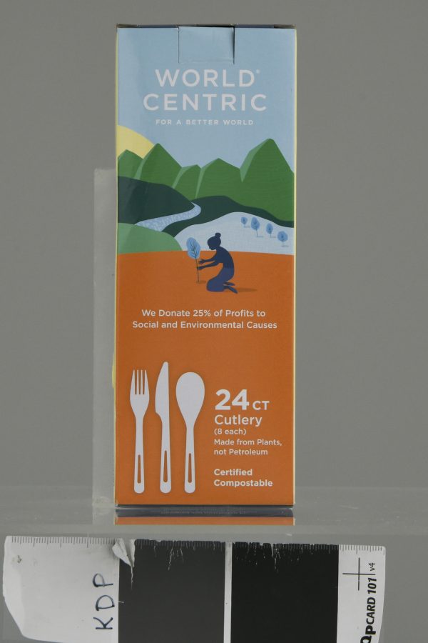 World Centric Assorted Corn Starch Flatware - Case of 12 - 24 Count - Image 2