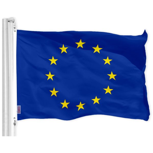 G128 Combo Pack: American USA Flag 3x5 Ft & European Union Flag 3x5 Ft, Both Printed 150D Polyester, Indoor/Outdoor, Brass Grommets - Image 2