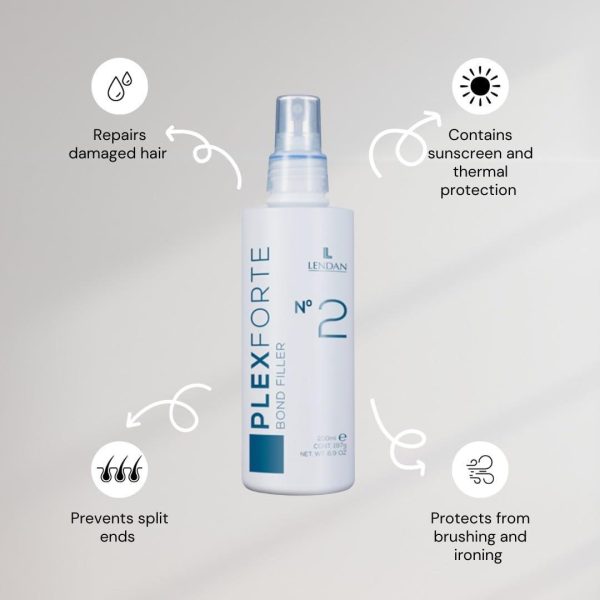 Damaged Hair Repair Treatment   Plex Forte Nº2 Bond Filler   200 ml   Strengthens Hair   Nourishes and Repairs Damaged Hair   Preserves Color Longer   Heat Protector - Image 2