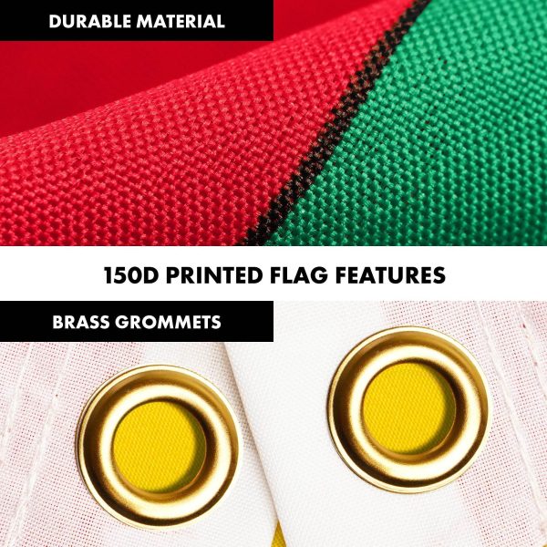 G128 Combo Pack: 6 Ft Tangle Free Aluminum Spinning Flagpole (Silver) & Benin Beninese Flag 3x5 Ft, LiteWeave Pro Series Printed 150D Polyester | Pole with Flag Included - Image 4