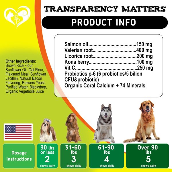 Dog Anti Itch & Allergy Relief Chews   Dry Itchy Skin & Hot Spot Treatment with Probiotic Omega 3 Oil  Immune Supplement & Seasonal Allergies Medicine for Dogs Puppy   140 Bites Made in USA - Image 5