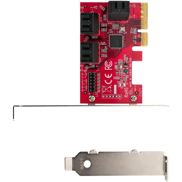 StarTech.com SATA PCIe Card, 6 Port PCIe SATA Expansion Card, 6Gbps SATA Adapter, Stacked SATA Connectors, PCI Express to SATA Converter - Image 2