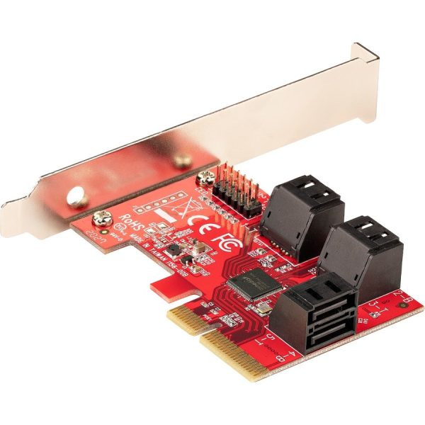 StarTech.com SATA PCIe Card, 6 Port PCIe SATA Expansion Card, 6Gbps SATA Adapter, Stacked SATA Connectors, PCI Express to SATA Converter - Image 3