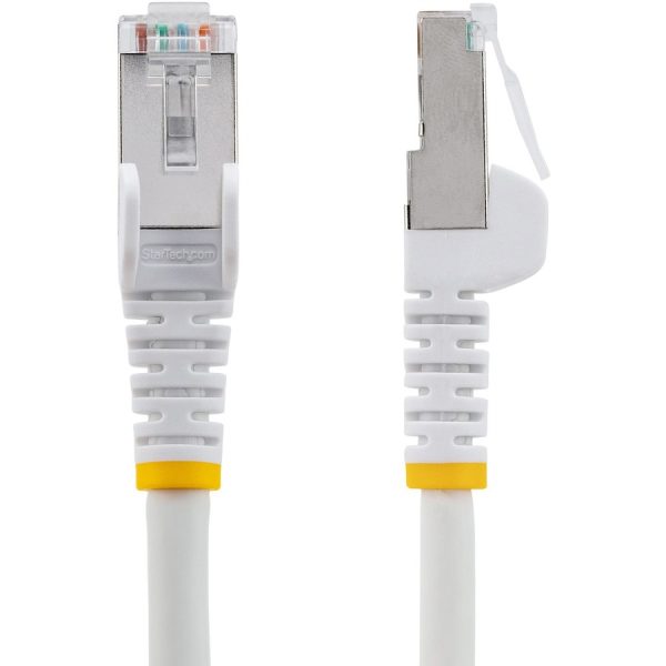 StarTech.com 25ft CAT6a Ethernet Cable, White Low Smoke Zero Halogen (LSZH) 10 GbE 100W PoE S/FTP Snagless RJ-45 Network Patch Cord - Image 2