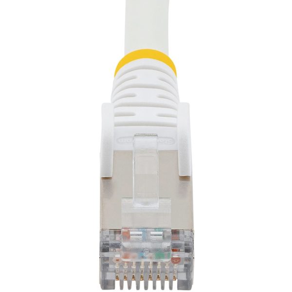 StarTech.com 25ft CAT6a Ethernet Cable, White Low Smoke Zero Halogen (LSZH) 10 GbE 100W PoE S/FTP Snagless RJ-45 Network Patch Cord - Image 4