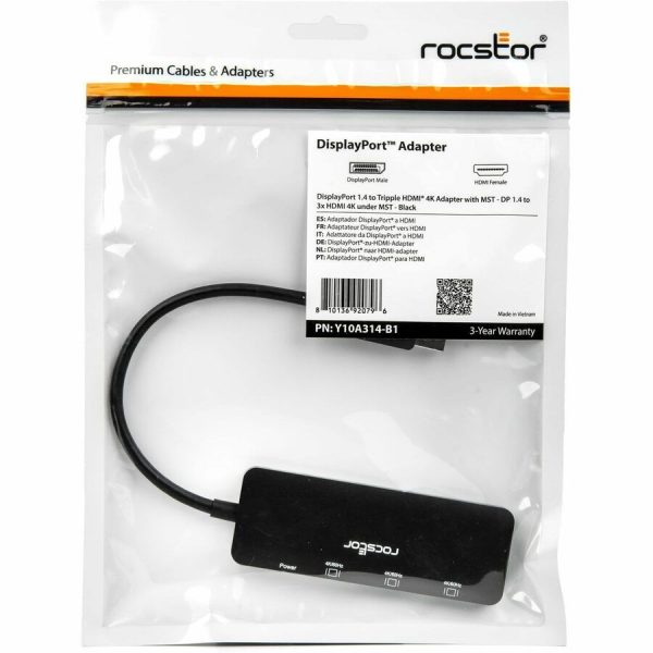 Rocstor Premium DisplayPort 1.4 to Tripple HDMI 4K Adapter - Image 7