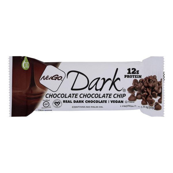 NuGo Nutrition Bar - Dark - Chocolate Chocolate Chip - 50 g - Case of 12 - Image 3