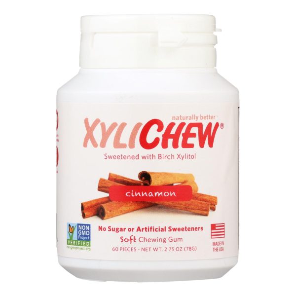 Xylichew Gum - Cinnamon - Jar - 60 Pieces - 1 Case - Image 2