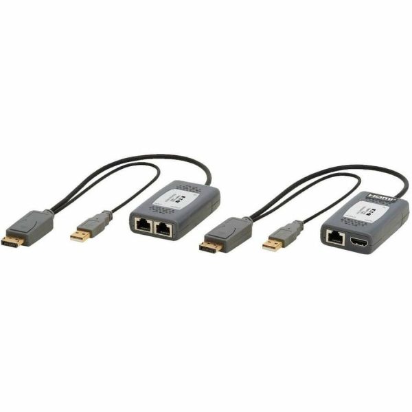 Eaton Tripp Lite Series 1-Port DisplayPort over Cat6 Extender Kit, Pigtail Transmitter/Receiver, 4K 60 Hz, HDR, 4:4:4, 230 ft. (70.1 m), TAA - Image 2