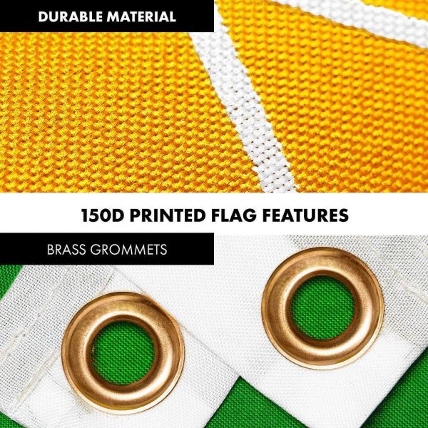 G128 Combo Pack: 6 Ft Tangle Free Spinning Flagpole (Black) & Erin Go Bragh Flag 3x5 Ft Printed 150D Polyester, Brass Grommets (Flag Included) Aluminum Flag Pole - Image 4