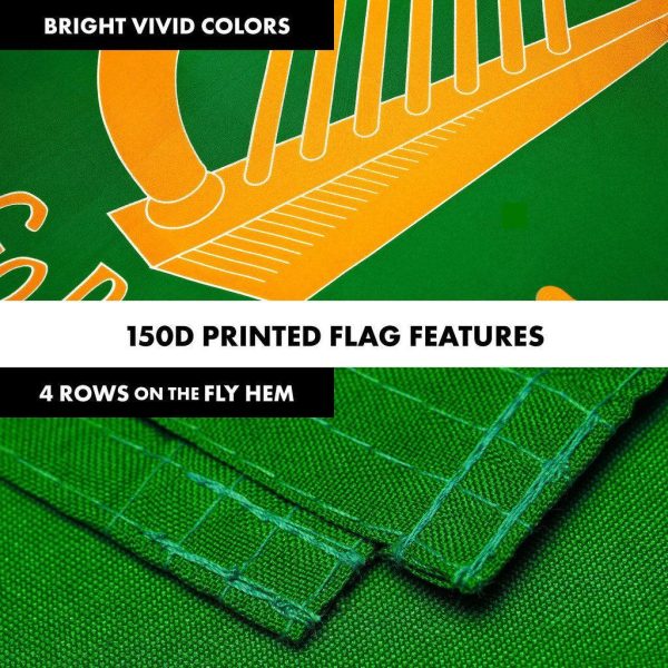 G128 Combo Pack: 6 Ft Tangle Free Spinning Flagpole (Black) & Erin Go Bragh Flag 3x5 Ft Printed 150D Polyester, Brass Grommets (Flag Included) Aluminum Flag Pole - Image 5