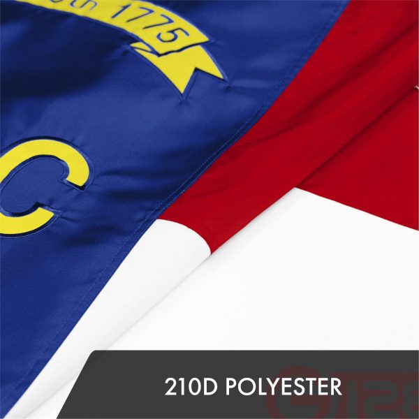 G128 3 Pack: North Carolina State Flag | 2.5x4 Ft | ToughWeave Series Embroidered 300D Polyester | Embroidered Design, Indoor/Outdoor, Brass Grommets - Image 4