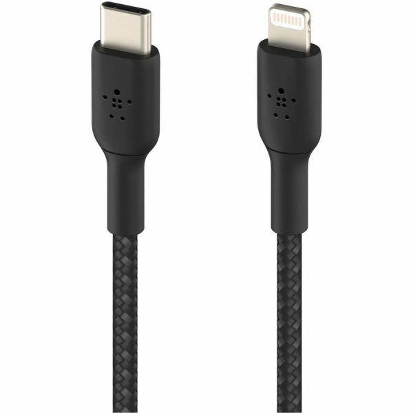 Belkin 30W USB-C to Lightning Cable - Nylon, Braided - M/M - 2m/6.6ft - Black - Image 2