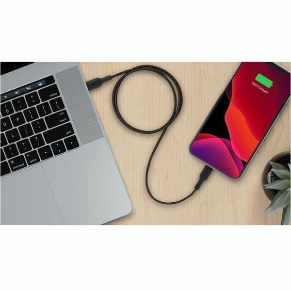 Belkin 30W USB-C to Lightning Cable - Nylon, Braided - M/M - 2m/6.6ft - Black - Image 5