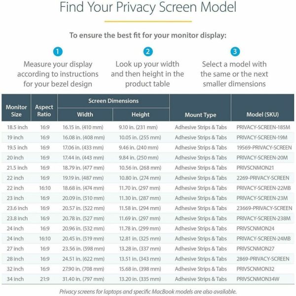StarTech.com Monitor Privacy Screen for 32 inch Display, Widescreen Computer Monitor Security Filter, Blue Light Reducing Screen Protector - Image 6