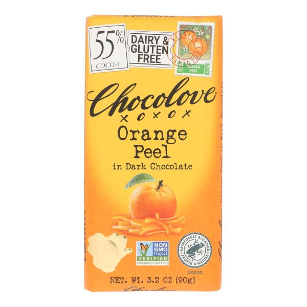 Chocolove Xoxox - Premium Chocolate Bar - Dark Chocolate - Orange Peel - 3.2 oz Bars - Case of 12 - Image 3