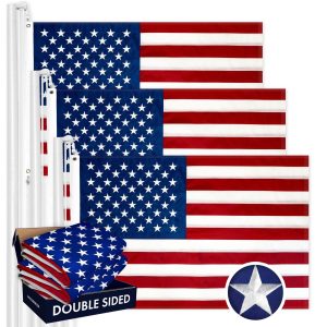 USA American Flag 3x5 Ft 3-Pack Double-sided Embroidered Polyester By G128