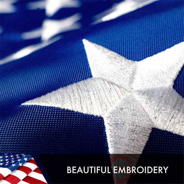 USA American Flag 3x5 Ft 3-Pack Double-sided Embroidered Polyester By G128 - Image 4