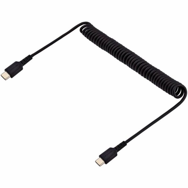 StarTech.com 3ft (1m) USB C Charging Cable, Coiled Heavy Duty Fast Charge & Sync USB-C Cable, High Quality USB 2.0 Type-C Cable, Black - Image 3